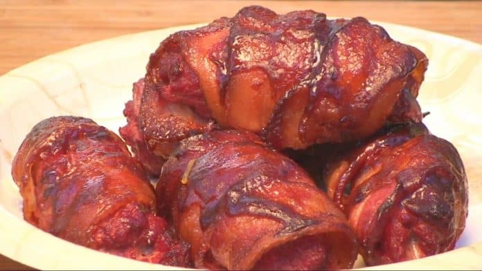 Smoked Barbecue Bacon Steak Rolls