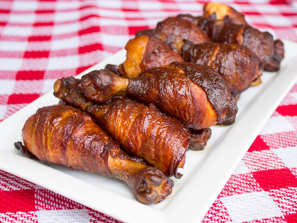 Smoked-Bacon-Wrapped-Chicken-Drumsticks-Plate