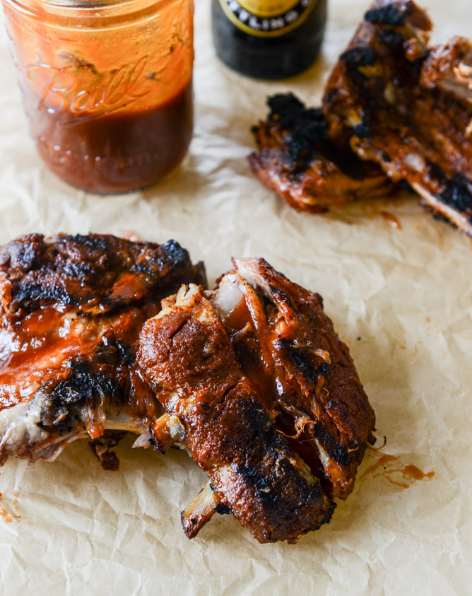 Grilled Baby Back Ribs with Root Beer BBQ Sauce